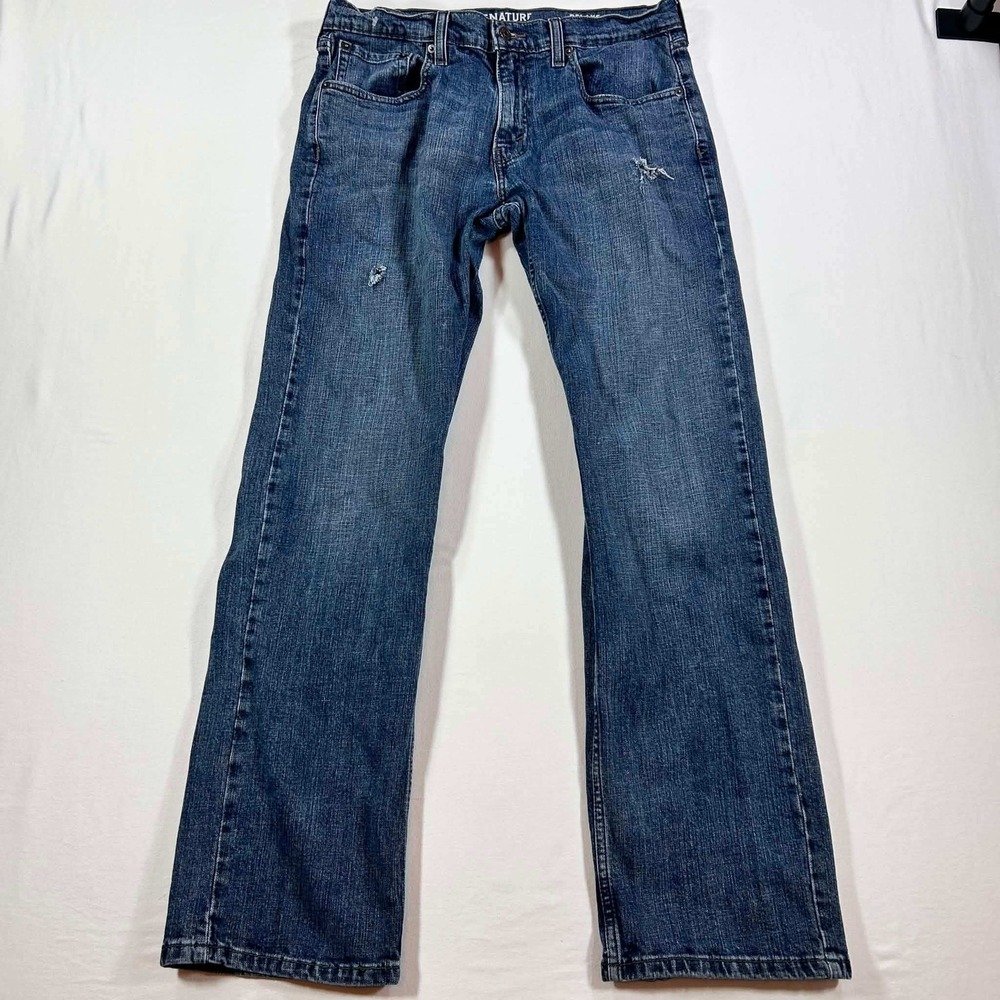 Signature by Levi Strauss S61 Relaxed Fit Mens Jeans 32x32 Blue Denim Distressed